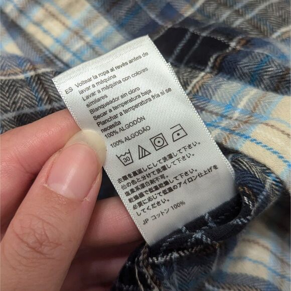 Vissla Men Sz M Blue Plaid Flannel Shirt Casual Skater Dadcore Normcore - Picture 4 of 4